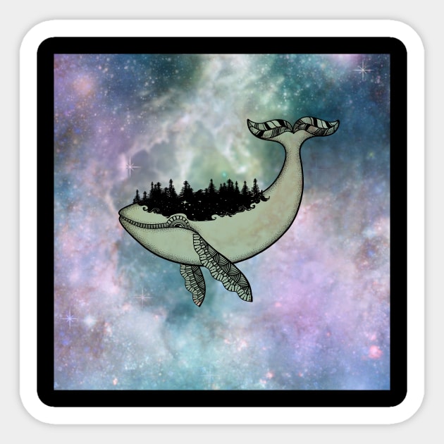 Whale in the universe Sticker by Nicky2342